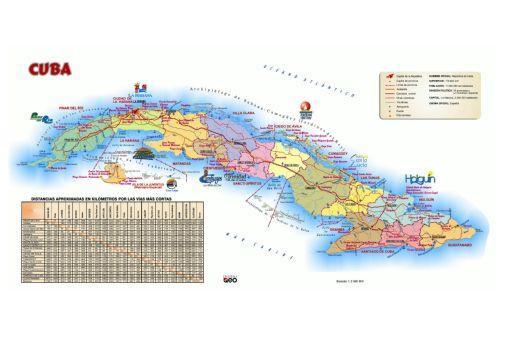 Cuba Tourist Map poster tin Metal Print Wall Art