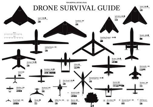 Drones Identification Chart Poster On Sale United States