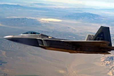 Military Aviation F22 Over Area51 Poster On Sale United States