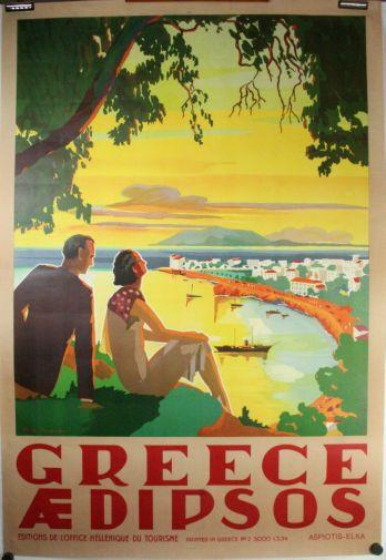 Greece poster tin sign Wall Art