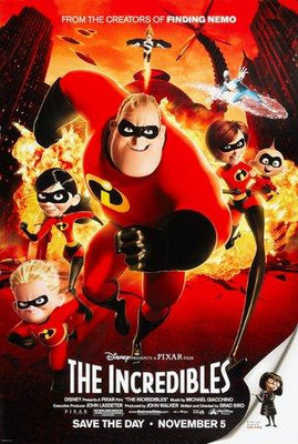 The Incredibles Mini Metal Movie Poster 8in x 12in