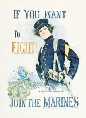 Marine Recruitment poster tin Metal Print Wall Art