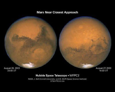 Mars Closest Encounter poster tin Metal Print Wall Art