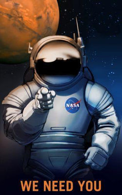 Mars Recruitment We Need You poster tin Metal Print Wall Art
