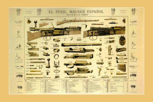 Mauser Espaniol 1893 Shotgun Firearm Art poster for sale cheap United States USA