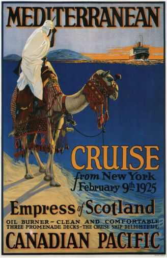 Canadian Pacific Mediterranean Cruise Lines 1925 Mini poster 11inx17in