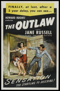 Outlaw movie poster Sign 8in x 12in