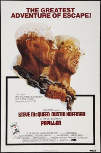 Papillon movie poster Sign 8in x 12in