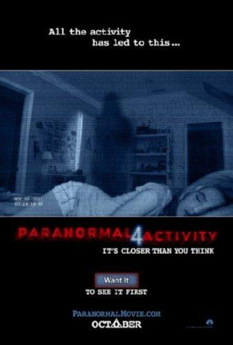 Paranormal Activity 4 movie poster Sign 8in x 12in