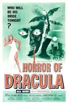 Horror Of Dracula movie poster Metal Print 8in x 12in