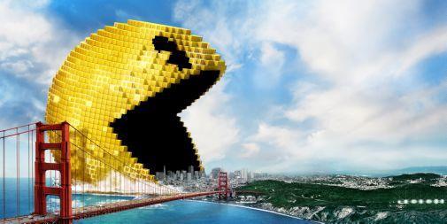 Pixels Pac Man movie poster Sign 8in x 12in