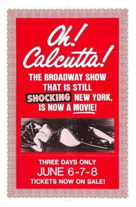 Oh Calcutta movie poster Sign 8in x 12in