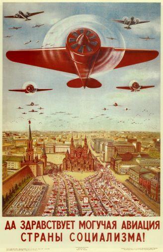 Russian Vintage Planes poster tin sign Wall Art