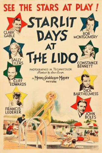 Starlit Days Lido poster tin Metal Print Wall Art