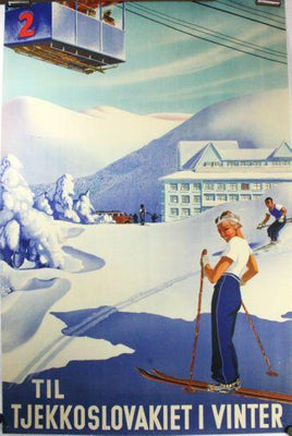 Czechoslovakia Tourism poster tin Metal Print Wall Art