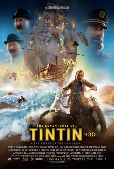 Tintin movie poster Sign 8in x 12in