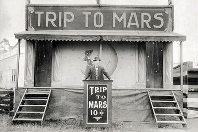Vintage Carnival Attraction Ride Trip To Mars poster for sale cheap United States USA
