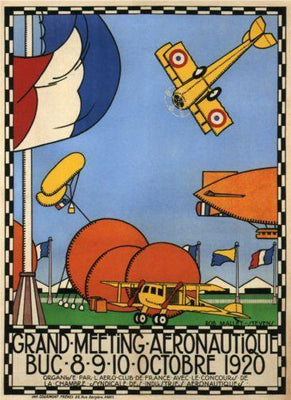 Vintage Planes Fly-In 1920 poster tin Metal Print Wall Art