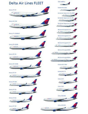 Delta Airlines Fleet poster tin sign Wall Art