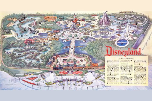 Disneyland Park Map poster for sale cheap United States USA