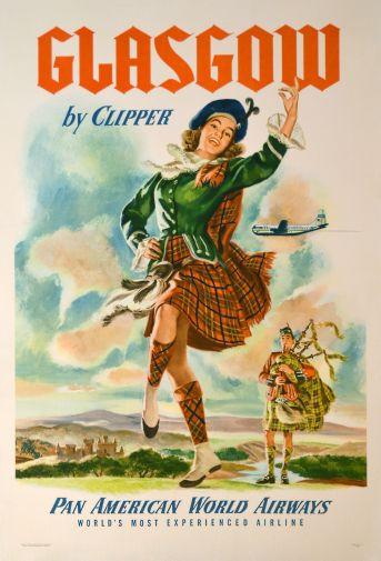 Pan Am Airlines Glasgow Metal Print 8in x 12in | The Poster Depot The Poster Depot