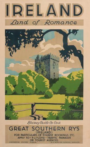 Ireland Land Of Romance 1930 poster tin Metal Print Wall Art