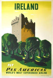 Pan Am Airlines Ireland Photo Sign 8in x 12in