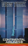 Continental Airlines Ny Twin Towers poster tin sign Wall Art